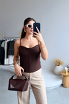 MGZ Korse Form Bluz - KAHVERENGİ