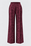 MGZ Leopar Desenli Saten Pantolon - BORDO