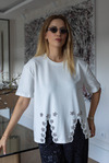 MGZ Taşlı T-Shirt - BEYAZ