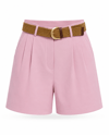 MGZ Tencel Kemerli Şort - PEMBE