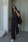 Oversize Gömlek Üçlü Takım - KAHVERENGİ
