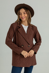 Oversize Kapitone Ceket - KAHVERENGİ