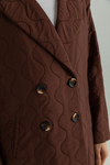 Oversize Kapitone Ceket - KAHVERENGİ