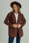 Oversize Kapitone Ceket - KAHVERENGİ