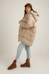Oversize Şişme Mont - BEJ