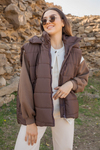 Oversize Şişme Yelek - KAHVERENGİ