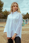 Oversize Taşlı Gömlek - BEYAZ