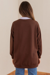 Oxford Yazılı Sweat - KAHVERENGİ