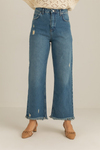 Paça Püskül Jean Pantolon - MAVİ