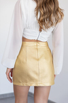 Parlak Dokulu Mini Etek - GOLD