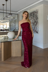 Pelerinli Korse Form Payet Abiye - BORDO