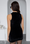 Peluş Mini Elbise - SİYAH