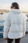 Peluş Şişme Mont - KREM
