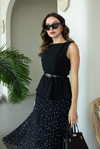 Peplum Detaylı Elbise - SİYAH