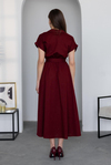 Poplin Gömlek Elbise - BORDO