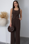 Premium Yelek Pantolon Takım - KAHVERENGİ