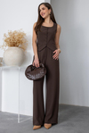Premium Yelek Pantolon Takım - KAHVERENGİ