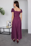 Puantiyeli Maxi Elbise - BORDO