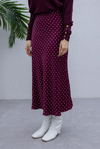 Puantiyeli Saten Etek - BORDO