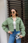 Püsküllü Denim Ceket - HAKİ