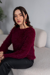 Sakallı Triko Kazak - BORDO