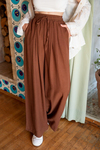 Salaş Bel Lastikli Pantolon - KAHVERENGİ