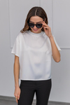Saten T-Shirt - BEYAZ