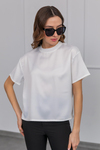 Saten T-Shirt - BEYAZ