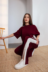 Şeritli Modal Takım - BORDO