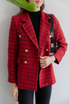 Simli Blazer Ceket - KIRMIZI