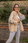 Sırt Denim Garnili Ceket - BEJ