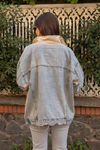 Sırt Denim Garnili Ceket - BEJ