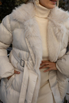 Şişme Kürklü Mont - EKRU