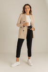 Siyah Düğmeli Blazer Ceket - BEJ