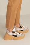 Süet Garnili Sneakers - BEYAZ