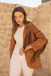 Süet Püsküllü Blazer - TABA
