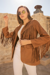 Süet Püsküllü Blazer - TABA