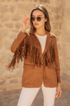 Süet Püsküllü Blazer - TABA