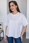 Taş Baskılı T-Shirt - BEYAZ