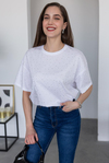 Taş Baskılı T-Shirt - BEYAZ