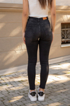 Taşlanmış Skinny Jean - SİYAH