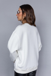Taşlı Sweatshirt - BEYAZ