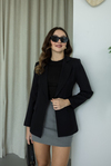 Tek Düğmeli Klasik Blazer Ceket - SİYAH
