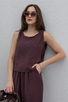 Tencel Blouse and Pants Set - PLUM
