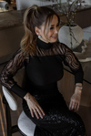 Transparan Zebra Detay Bluz - SİYAH