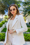 Tüvit Blazer Ceket - BEYAZ