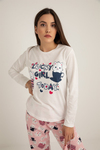 Uzun Kollu Pijama Takımı - BEYAZ