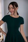 Volanlı Mini Elbise - ZÜMRÜT YEŞİL