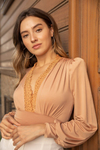 Yaka Dantel Bodysuit - CAMEL