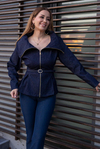 Yakalı Denim Ceket - LACİVERT